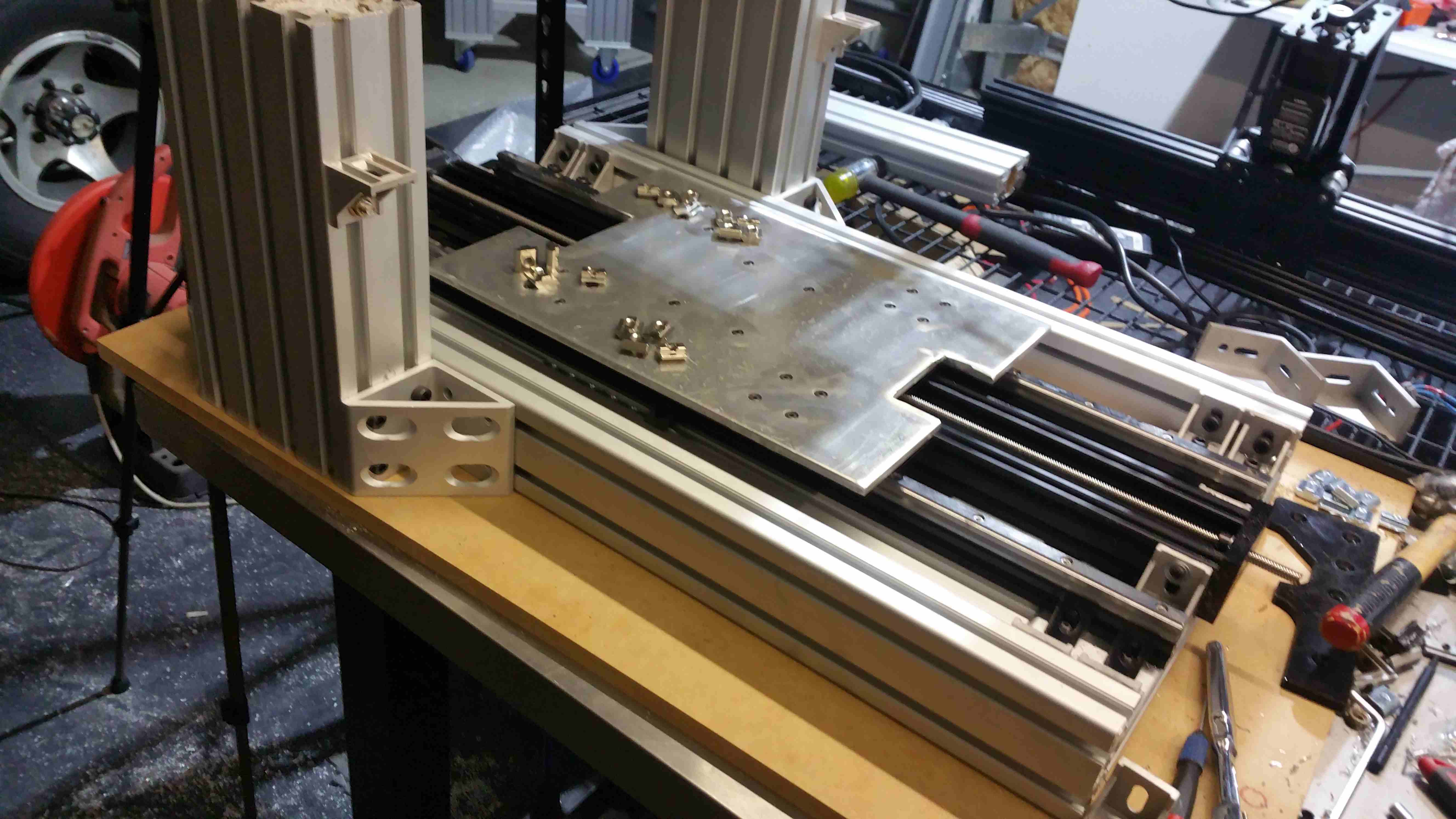 openbuilds c-beam x axis mounted with hiwin rails