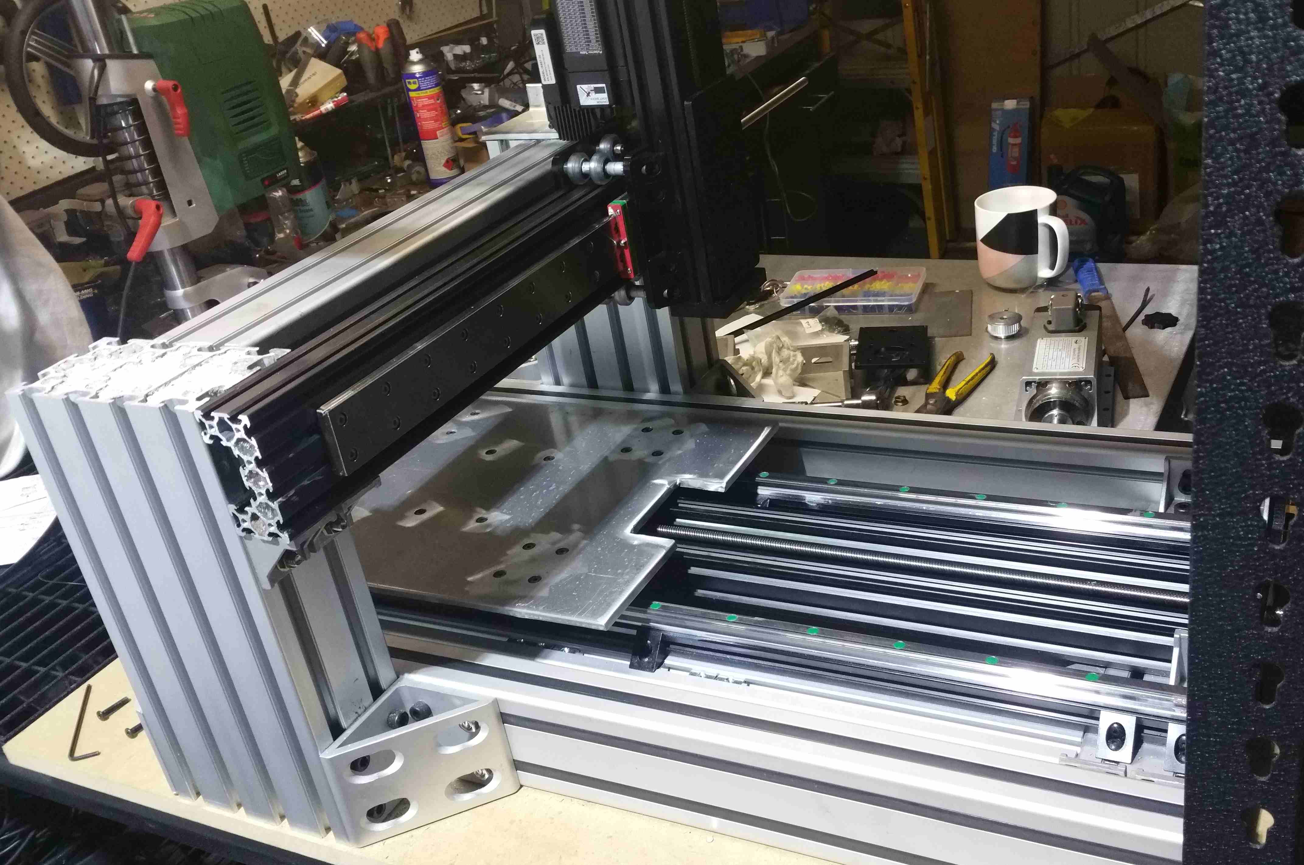 openbuilds c-beam x axis mounted with hiwin rails